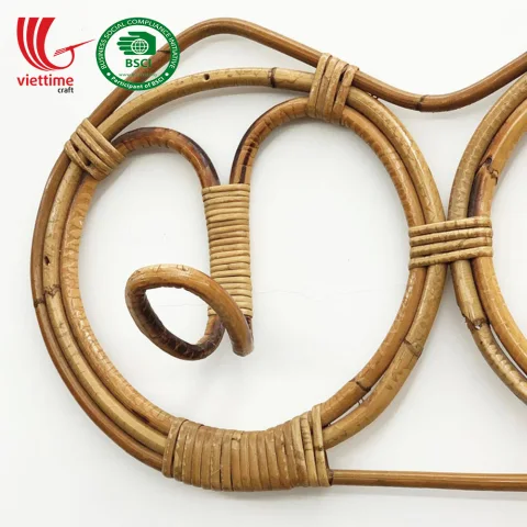 Rattan Coat Hanger Rack With 3 Hooks