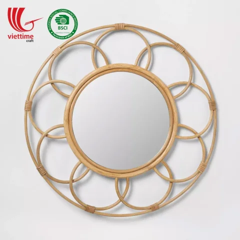Rattan Export Decorative Flower Shaped Rattan Mirror - REX-MXVTC9875511