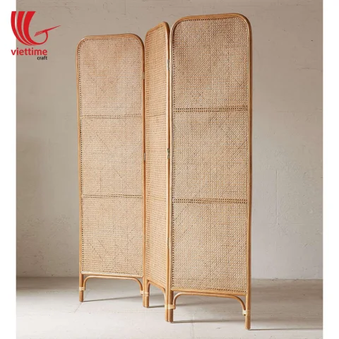 Wicker Rattan Folding Screen Room Divider
