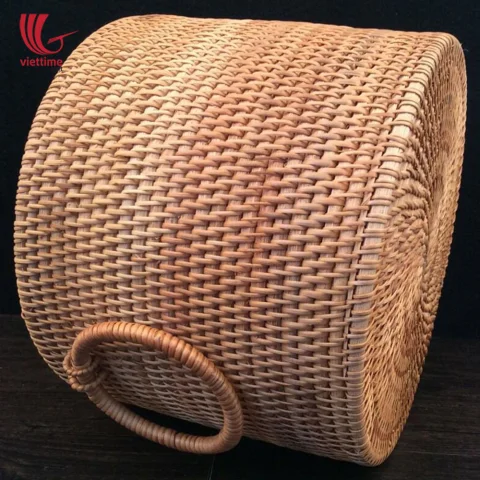 Small Round Rattan Storage Basket Set Of 2