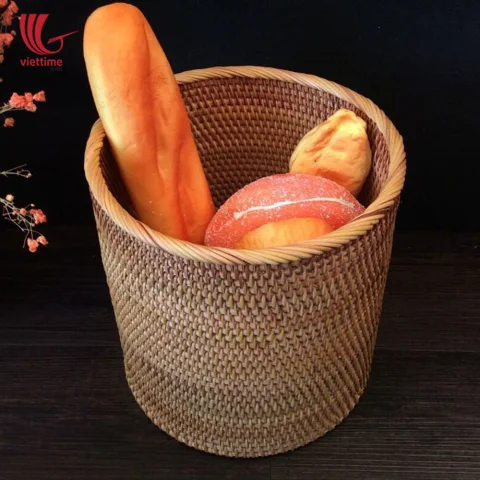 Small Round Rattan Storage Basket Set Of 2