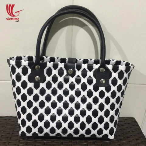 HandWoven Plastic Market Bag with Button