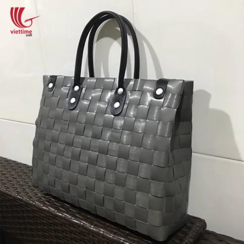 Women’s Woven Plastic Tote HandBag