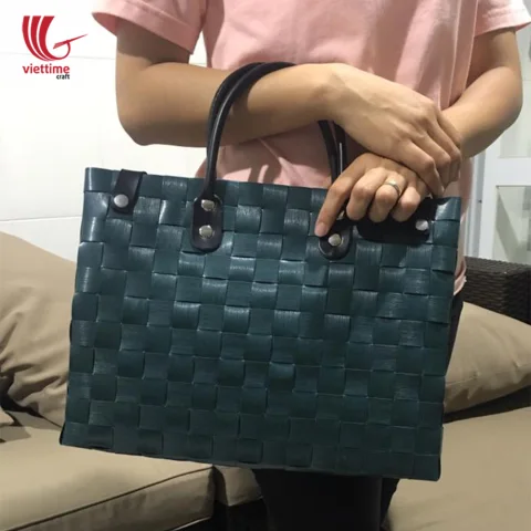 Women’s Woven Plastic Tote HandBag