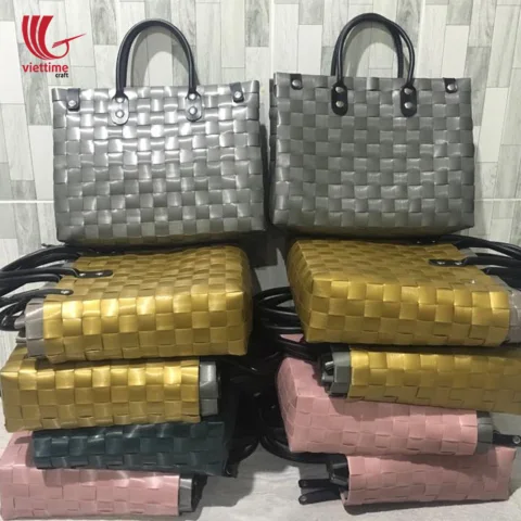 Women’s Woven Plastic Tote HandBag