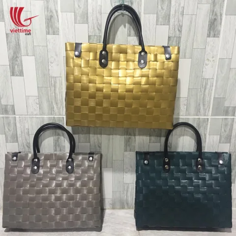 Women’s Woven Plastic Tote HandBag