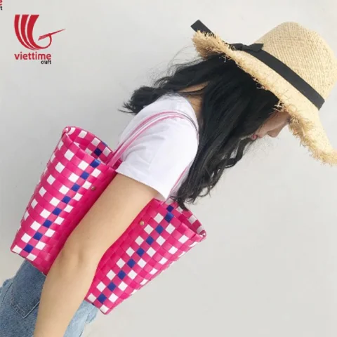 Beautiful Handmade PP Woven Plastic Handbag