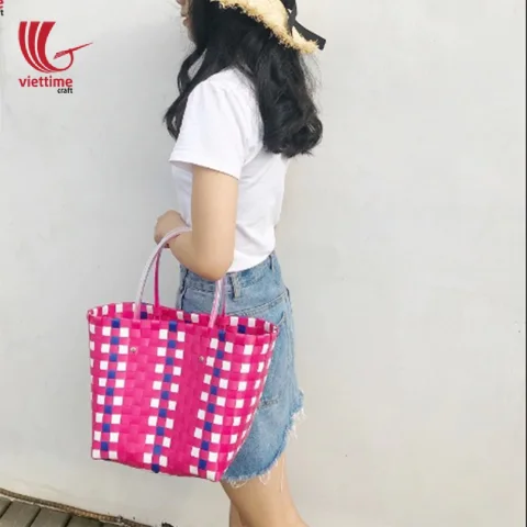 Beautiful Handmade PP Woven Plastic Handbag