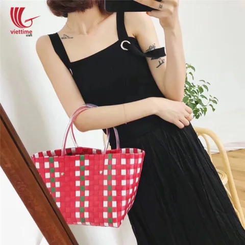 Beautiful Handmade PP Woven Plastic Handbag
