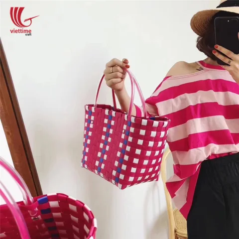 Beautiful Handmade PP Woven Plastic Handbag