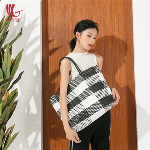 Portable Big Plastic Shopping Basket Bag