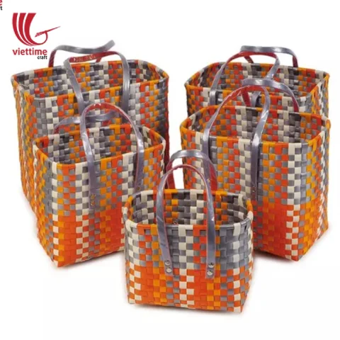 Useful Plastic Shopping Basket Bag For Women