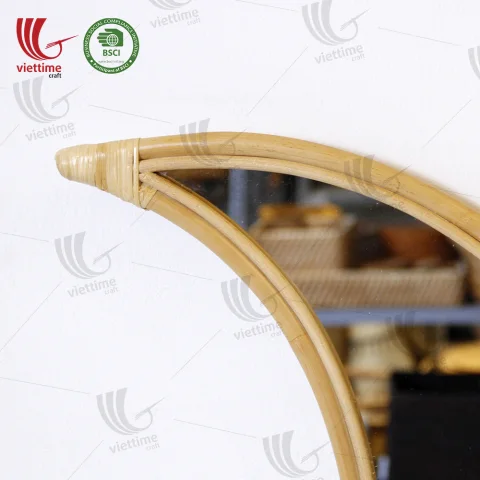 Half Moon Rattan Mirror Decor