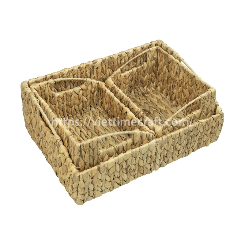 Durable Set Of 3 Bath Baskets With Handle For Home Decor – B00489