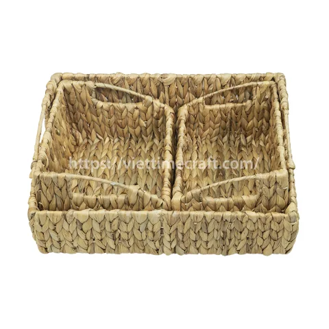 Durable Set Of 3 Bath Baskets With Handle For Home Decor – B00489