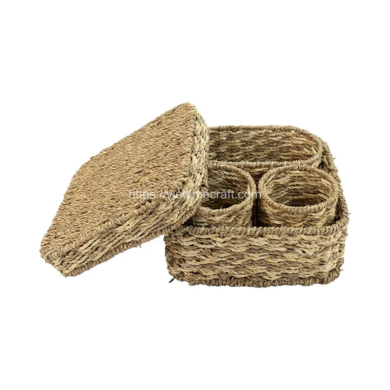 Seagrass Box With 3 Small Basket – C00610