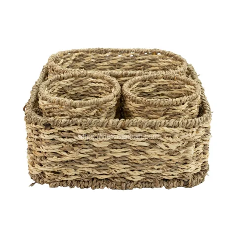 Seagrass Box With 3 Small Basket – C00610