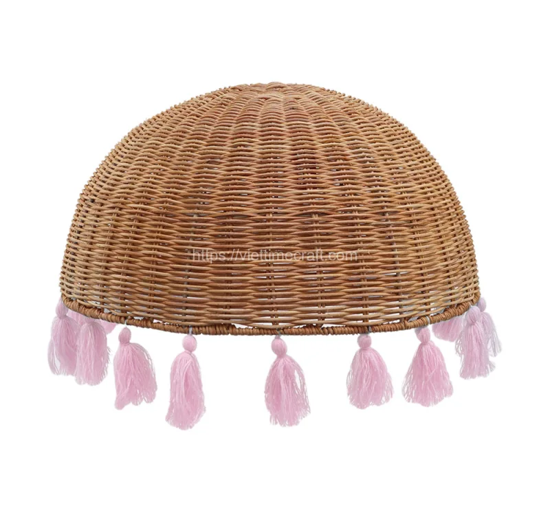 In Stock Rattan Lampshade Mix Tassel