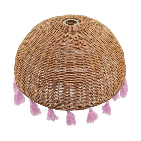 In Stock Rattan Lampshade Mix Tassel