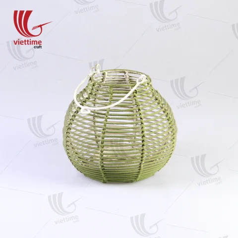 Light Green Rattan Lantern Sally Medium