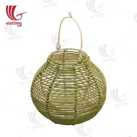 Light Green Rattan Lantern Sally Medium