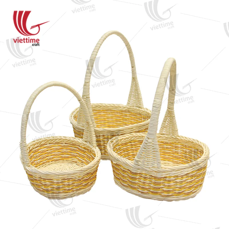 Flower Fruit Rattan Basket Set