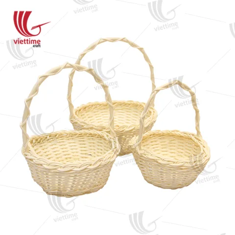 Flower Fruit Rattan Basket Set