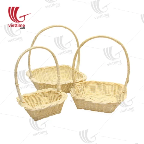 Flower Fruit Rattan Basket Set