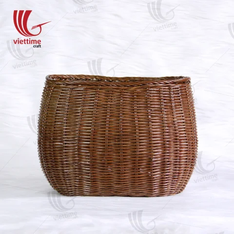 Brown Rattan Laundry Storage Basket