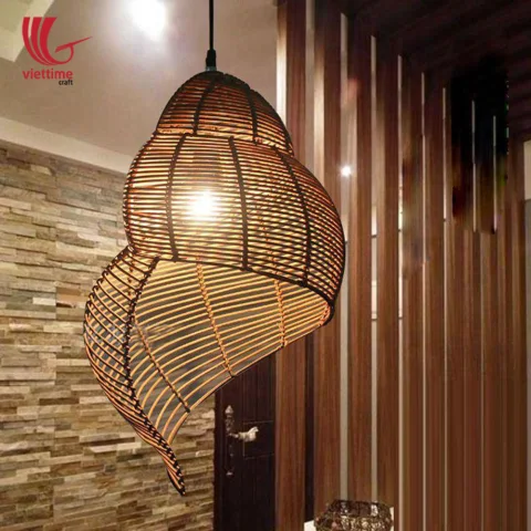 Curly Shaped Woven Rattan Lamp Shade