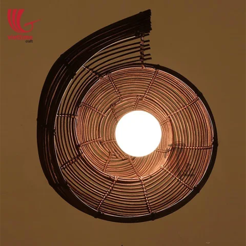 Curly Shaped Woven Rattan Lamp Shade