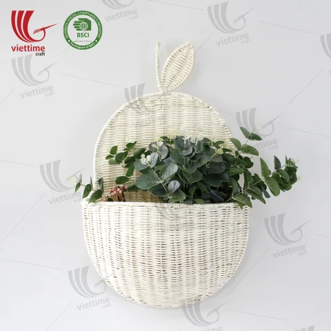 White Rattan Hanging Basket Wholesale