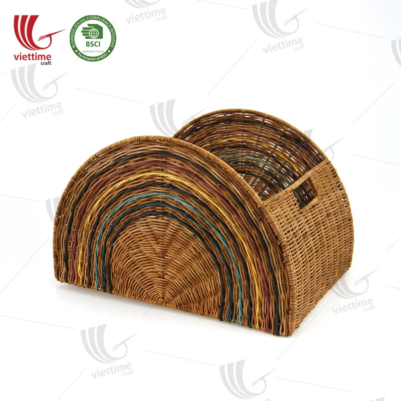 Rainbow Rattan Laundry Basket With Handle