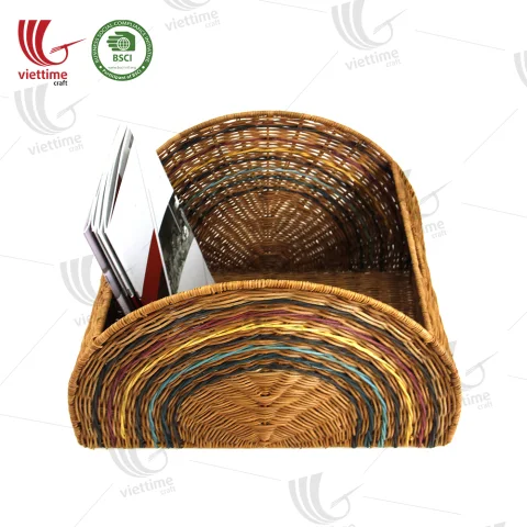 Rainbow Rattan Laundry Basket With Handle