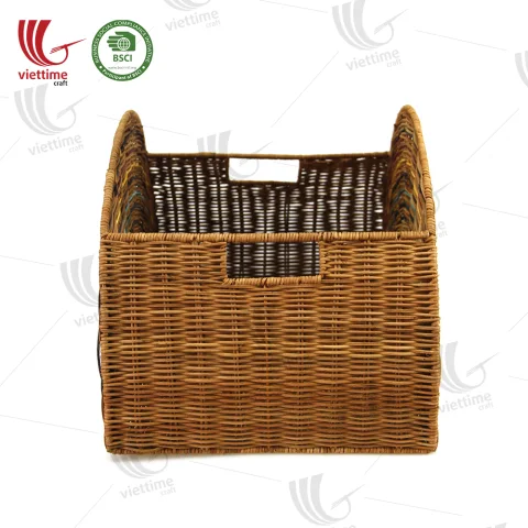 Rainbow Rattan Laundry Basket With Handle