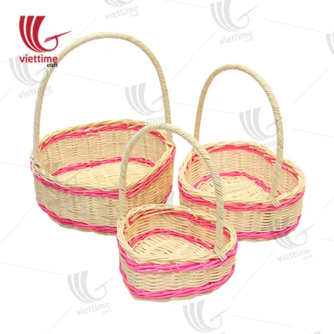 Rattan Export Natural Rattan Flower Fruit Basket Set - REX-RMVTC452