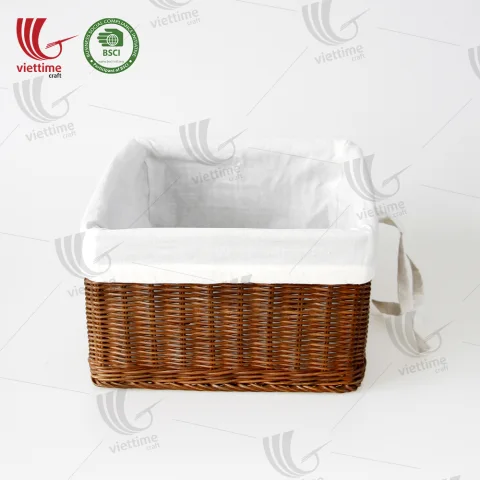Rattan Storage Basket With Cloth Inside