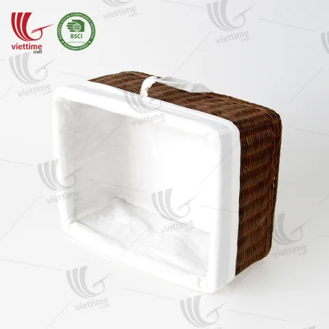 Rattan Storage Basket With Cloth Inside