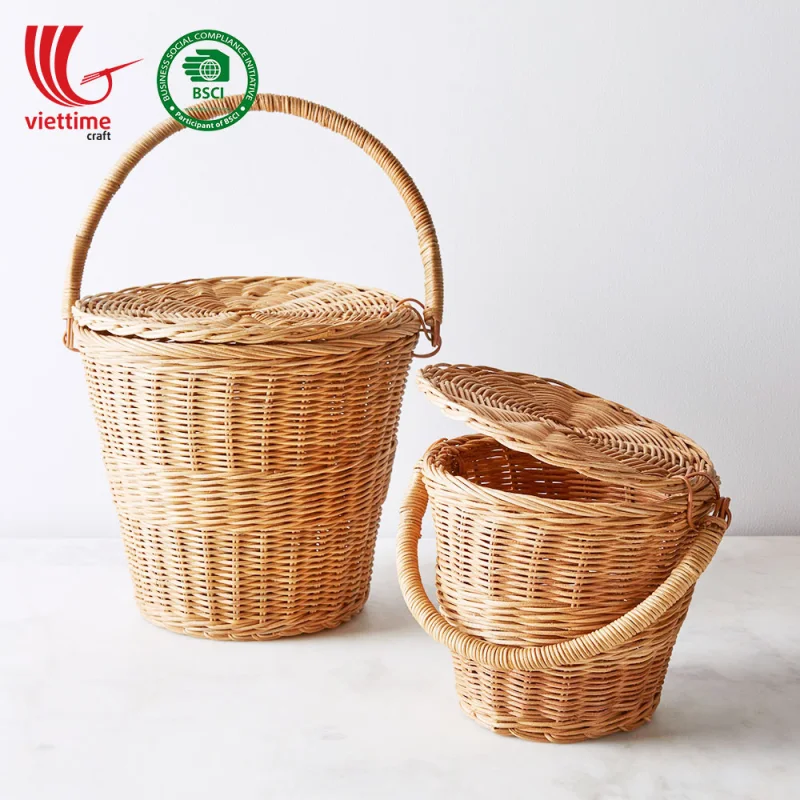 Rattan Storage Basket With Handle