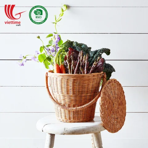Rattan Storage Basket With Handle