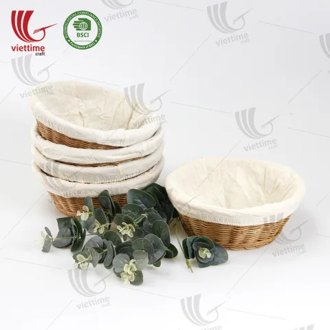 Rattan Bread Basket With Liner Wholesale