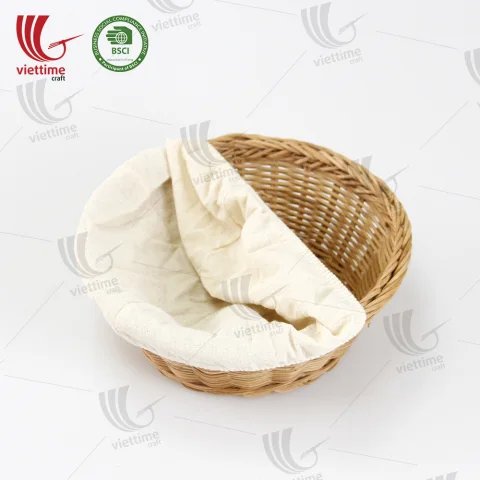 Rattan Bread Basket With Liner Wholesale