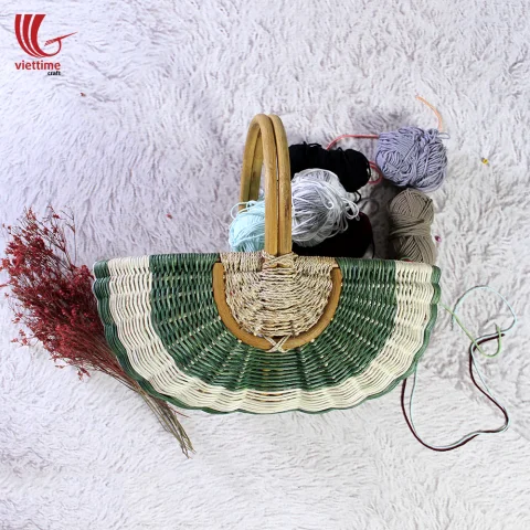 Beautiful Rattan Flower Fruit Basket With Handle