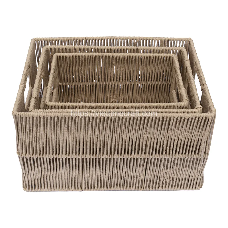 Rectangular Jute Basket Set
