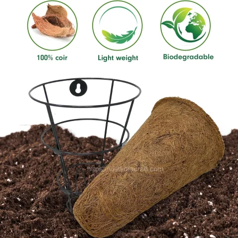Conical Coconut Coir Planter for Indoor and Outdoor
