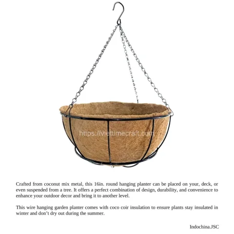 Semicircular Coconut Coir Pot for Indoor and Outdoor