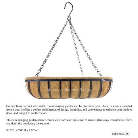 Oval Coconut Coir Planter for Indoor and Outdoor