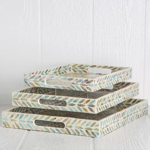Mother Of Pearl Tray Set