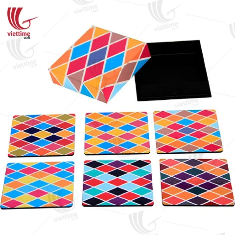 Lacquered Wooden Coaster Collection