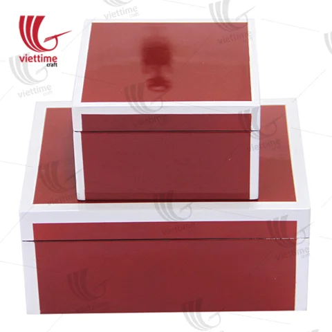 Reactangle Lacquer Box With Lid Set